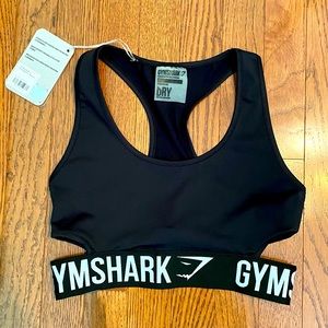 Gymshark Fit Sports Bra-Black/White-Medium